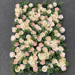 40x60 cm konstgjorda blommor Silk Rose Flower Wall Pink Romantic Wedding Decoration Party Holiday Firande utomhusbakgrund