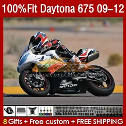 Daytona 675のOEMフェアリングキット675r 09 10 11 12ボディ150no.37 Daytona675 2009 2010 2011 Bodyworks Daytona 675 R 2009-2012射出成形型フェアリングホワイトグロッキーブルク