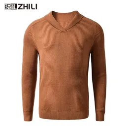 Erkek Sweaters Vintage Erkek Şal yaka Sweaters Sıradan Rahat Fit Örme Külot Kazak 220912