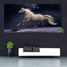 YWDECOR Modern HD Print Horses som kör konstnärlig oljemålning på duk affisch Pop Art Wall Bild för vardagsrum Cuadros dekor