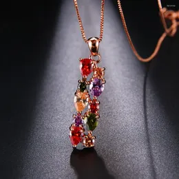 Naszyjniki wisiorek Hermosa Garnet Peridot Morganite Amethyst Pretty Lśniąca naszyjnik dla kobiet 40 mm