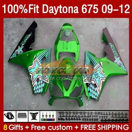 OEM Pełne owiewki dla Daytona 675 675R 2009 2012 2012 Body 150NO.96 Daytona675 2009-2012 Bodywork Daytona 675 R 09 10 11 12 Wtrysku Felm Fairing Green Green