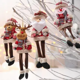 Decorações de Natal Ano 2023 Bonecos fofos Papai Noel Claus Snowman Elk Noel Tree Decoration for Home Xmas Navidad Kids Presente 220912