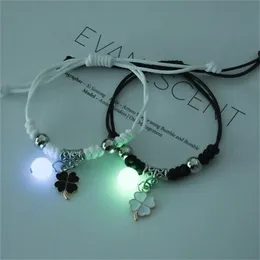 Bracciale luminoso con stella lunare, coppia, corda regolabile, braccialetti per amici abbinati, regali d'amore, gioielli, 2 pezzi/set