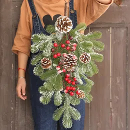 Weihnachtsdekorationen, 55 cm, Swag, DIY-Kranz, Girlande, Dekoration, künstlicher Tannenzapfen, zum Aufhängen, Weihnachten, Türdekoration, Wanddekoration