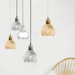 Hängslampor modern kreativ enkel matsalsklädbutik Flower Shop Glass Lamp E27 Edison Dekorativ glödlampa
