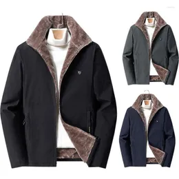 Jackets masculinos masculinos fora de moda, mais veludo acolchoado jaqueta de meia-idade de meia