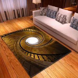 Carpets Nordic Spiral Staircase Printing 3D Carpet Soft Flannel Bedroom Rugs Modern Home Decor And For Living Room