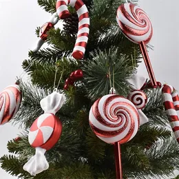 Christmas Decorations Red And White Candy Lollipops Combination Tree Home Party Window 220912