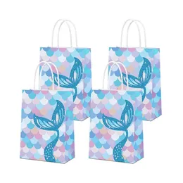 Present Wrap 10/20st Colorful Cute Mermaid Tail Paper Presentväskor Candy Boxar Barn Tema Födelsedagsfest Dekoration Girl Baby Shower Supplie 220913