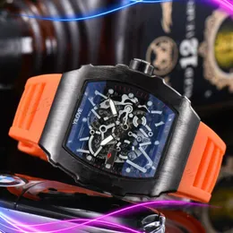 43 mm Tipo vino Movimento al quarzo Cronografo Orologio da uomo Ice Out Stile Hip Hop Designer Elastico Orologio resistente Orologio sportivo Tendenza moda Orologio da polso luminoso con zaffiro