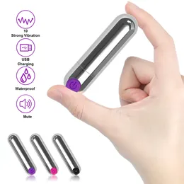 Skönhetsartiklar olo Wibrator Miniaturowy Pocisk Dla Kobiet Silne Wibracje Wodoodporny G-spot Masaer 10 Prdkoci Sexig Zabawki USB Akumulator