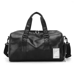 Borsa da viaggio in pelle unisex con scarpe Borse da viaggio per vestiti Borse portaoggetti con cerniera Borsa sportiva da fine settimana Allenamento Fitness Borsone da spalla