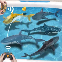 ElectricRC Animals Rc Shark Radio Remote Control Animals Submarine Robots Simulation Electric Fish Pools Bath Water Toys for Kids Boy Baby Children 220913