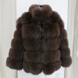 jacket Woman Faux fox Fur Coat designer women New Winter Coats Plus Size Womens Stand Collar Long Sleeve fur Jackets gilet fourrure