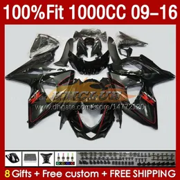 Injection Fairings For SUZUKI K9 GSXR 1000 CC GSXR1000 09 10 11 12 13 14 15 16 151No.61 K 9 1000CC GSXR-1000 2009 2010 2011 2012 2013 2014 2015 2016 OEM Fairing black stock blk