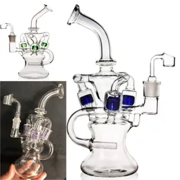 Recycler Perc Smoking Hoahs Glass Bongs Bubbler Percolator Glass Rura wodna 14 mm Pyrex Oil Burner Rury