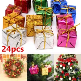 Dekoracje świąteczne 12 24pcs mini ozdoby piankowe pudełko prezentowe xmas wiszące imprezę przyjęcie ładne dekoracje dekoracje dzieci bawi się 220912