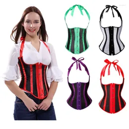 Bustiers Corsets Fashion Women Wintage Underbust Corset raps Sexy Letter Halter BodyLift Bustier Tops плюс размер Corselet Overbust жилет