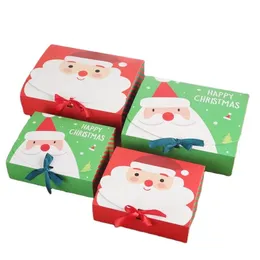 Gift Wrap 10pcs Square Merry Christmas Paper Packaging Box Santa Claus Favor Gift Boxar Happy Year Chocolate Candy Box Party Supplies 220913