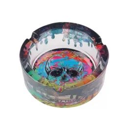 Liten glas Ashtray Unbreakable Decorative Tray Cigarettljus Cirkulär rök som är bekväm för Ashtraies Home