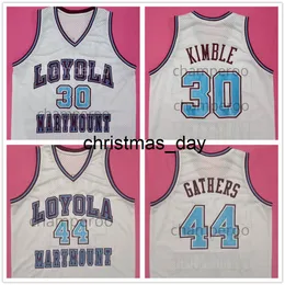 LMU Loyo Marymount Lions University 30 Bo Kimble 44 Hank Gathers White Retro Basketball Jersey Men's Number Nume Name Jerseys