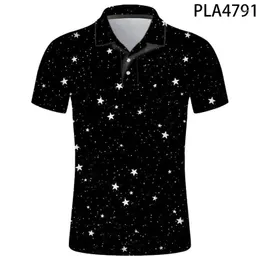 رجال Polos Ropa de Hombre Fashion عارضة صيف قصير الأكمام ثلاثية الأبعاد المطبوعة Syrry Sky Cool Men Shirt Streetwear Homme Tops