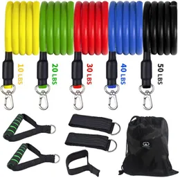 Resistance Bands GIORO PARTNER Band Set 11 Piece Fitness Men Exercise Pull Rope Workout Gym Equipment