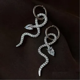 Hoop Huggie Korean Version Of Personality Net Red Temperament Hoop Earrings Trendy Snake Jewelry Female Women Earring Drop Mjfashion Dh3Fr