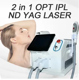 IPL Machine 2 in 1 Laser Hair Tatoo Removal ND Yag Machines مع معدات تجميل متعددة الوظائف ليزر