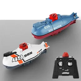 Electricrc Boats Mini RC Submarine 6CH Electric High Prędkość łodzi nurkowania Master Pilot Control Pigboat Symulacja zabawka dla dzieci Prezent 220913