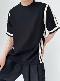 Herr t-skjortor Syuhgfa män kläder 2022 sommar kort ärm rand överdimensionerad t-shirt koreansk mode lös streetwear harajuku för hane