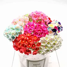フェイクフローラルグリーン8ピース40ヘッド1 cmミニペーパーフラワーバラバラ人工花scrapbooking diy flores j220906のための安い結婚式の飾り