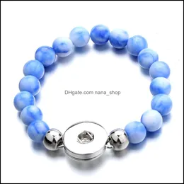 B￤rade str￤ngar Colorf -stil akrylp￤rlor Strand Armband Fit 18mm Snap Button Charms smycken f￶r kvinnor M￤n sl￤pper DHSeller2010 DHEXQ
