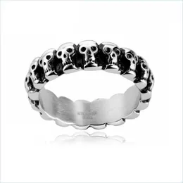 Band Ringe Fabrik Pirce Männer Frauen Antike 925 Silber Skl Ring Europäische Amerikanische Mode Punk Stil Schmuck Größe 7 8 9 Drop De Lulubaby Dhvdk