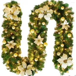 Dekorativa blommor Jul Light Garland 2.7m Artificial Xmas Tree Rattan 2022 Lampdekor ￥r Strip Stair Corridor Wedding G7x2