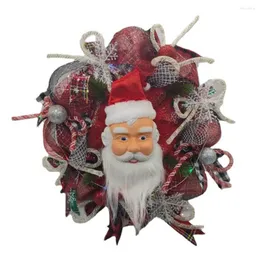 Dekorativa blommor Santa Claus Wreath Decoration Christmas Bow-Knot Garland D￶rr Gl￶dande h￤nge p￥ Windows Front Doors Walls Ch