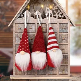 Juldekorationer 3st mini dockträdhänge xmas dekoration för hemn Gnome barnår gåvor navidad 220912
