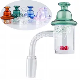 Dhl r￶kning naglar 25mm od clear quartz banger avfasad kant med glasm￶ssa rubinp￤rlor upps￤ttningar f￶r glasvattenr￶r bongs dab riggar