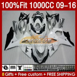 Injection Fairings For SUZUKI GSXR-1000 K9 GSXR 1000 CC 151No.14 GSXR1000 09 10 11 12 13 14 15 16 1000CC 2009 2010 2011 2012 2013 2014 2015 2016 OEM Fairing white frame blk