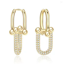 Dangle Earrings Gold Silver Plated U for Women Luxury Creative Zircon Drop Jewelry Guide Qualit