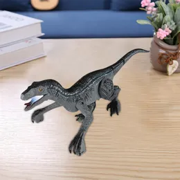 Electricrc Animals 24G Symulacja RC Dinozaur zabawka Velociraptor LED lekki ryczące robot dinozaurowe zabawki dla dzieci Prezenty urodzinowe Produkty 220913