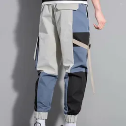 Pantaloni da uomo con coulisse eleganti multi-tasche vita elastica pantaloni da uomo modello numero colori abbinati abbigliamento per adolescenti