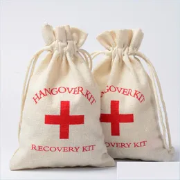 Jewelry Pouches Bags 50Pcs Wedding Hangover Bag Cotton Favor Holder Hen Night Party Supplier Red Cross First Aid Bags Reery S Sport1 Dh8Ah