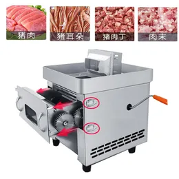 Full Automatic Fresh Meat Slicer rostfritt stål Manual Meat Cutter Beef Slic Machine Chicken Dicer Machine