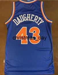 NCAA baksketball jersey mens clevernd #43 Brad Daugherty jerseys throwback Basketball Jersey blue stitched custom made size S-5XL