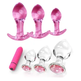 Beauty Items Vagina Biuteria korek analny szko Dildo Ass Diament Prostaty Wibrator dla mczyzn kobiety sexy zabawki Mini Crystal Butt Plug