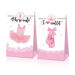 Confezione regalo X12 Ballerina Girl Party Paper Gift Bag con adesivi X18 150G Qualità ambientale Kraft Paper Food Bag Gift Paper Packing 220913