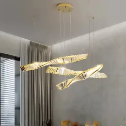 Modern LED -ljuskronor vardagsrum Rektangulär hängande lampa Ny kreativ design inomhusbelysning Kök Lyxig kristalllyster