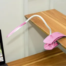 Lâmpadas de mesa H7JB Clipe Desk Lâmpada 360 ° Flexível Gerteseco -peito leito leve mangueira premium protetor de olhos USB LED para crianças e
